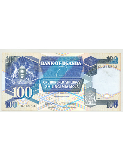 OUGANDA 100 SHILLINGS 1987 SERIE CU SUP W31a