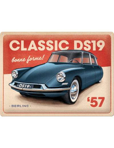 Plaque métal - Citroen DS 19 - 30 x 40 cm - NA23332