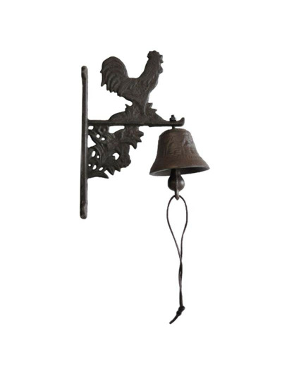 Cloche carillon fonte Coq 17x10x18cm