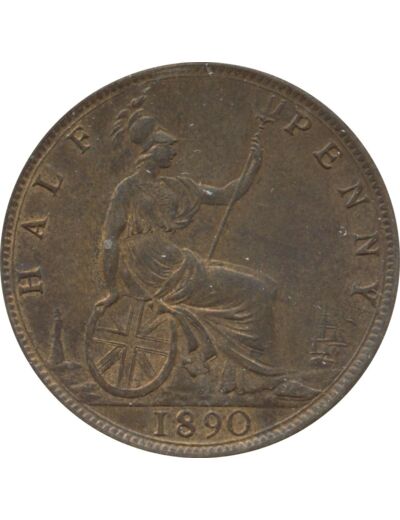 GRANDE BRETAGNE 1/2 PENNY VICTORIA 1890 TTB+