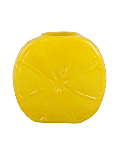 Vase citron jaune Victoria verre 16x9x15cm