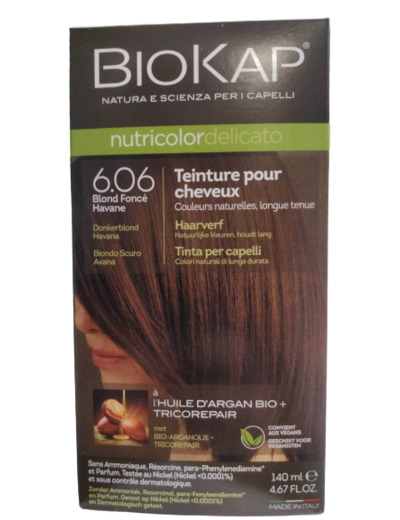 Coloration Nutricolor Delicato 6.06 Blond Foncé Savane-140 ml-Biokap