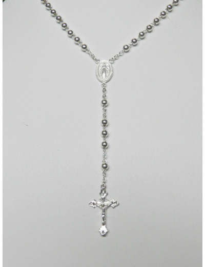 Chapelet Argent 925- GROS grains 4mm+ boite coffret