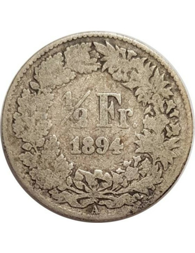 SUISSE 1/2 FRANC 1894 A B+