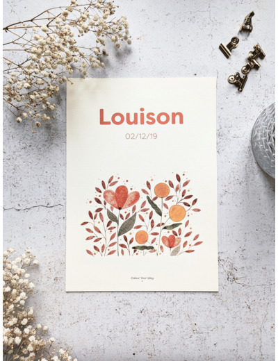 Affiche Ma naissance "Jardin fleuri"