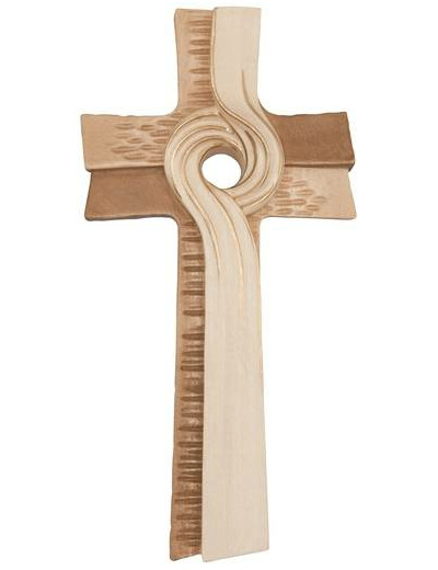 Croix de la Méditation en bois 16cm- 2 tons