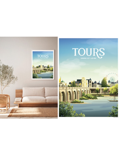 TOURS VUE DE LOIRE - POSTER