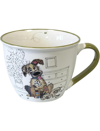 Bol timbale - Motif chien gentil - matière porcelaine fine - contenance 550ML