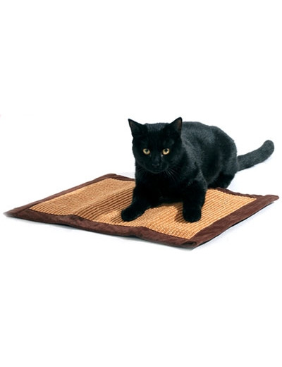 Tapis griffoir en sisal et peluche pour chats - 47x37cm