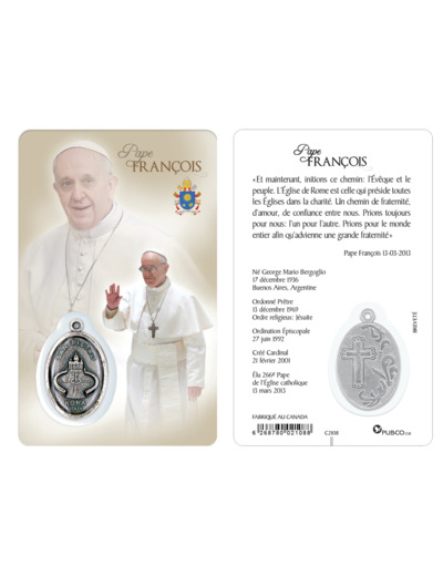 Carte-prière avec insertion PAPE FRANCOIS