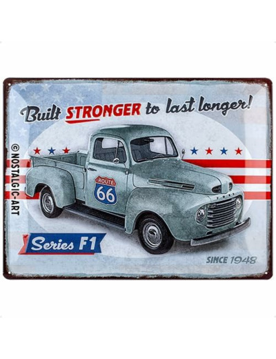 Plaque métal Ford Pick-Up - Série F1 - 30 x 40 cm - Idée cadeau, décoration vintage.