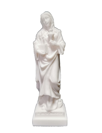 Ste Marie-Madeleine- Statue en albâtre 20cm -Blanche