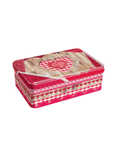 Palets et Galettes Boîte Coeur Patchwork Noël