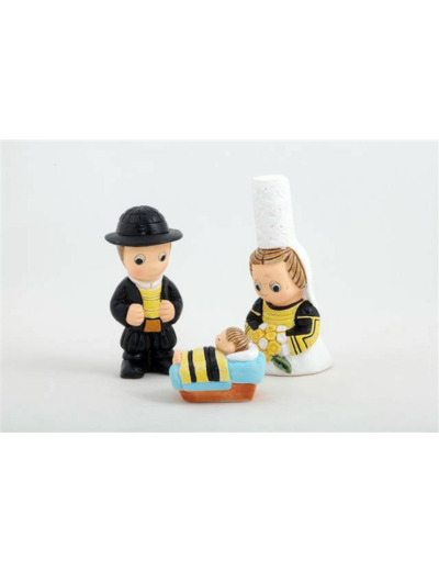 CRECHE en céramique 3 PIECES- 8cm- BRETAGNE