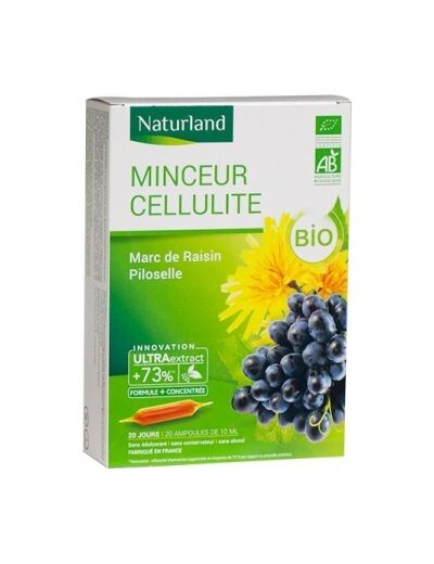 Minceur cellulite Bio Marc de Raisin, Piloselle 20 ampoules de 10ml