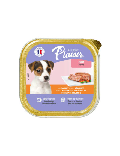 Repas plaisir Chiot, Pâtée au POULET et aux Légumes - 300g