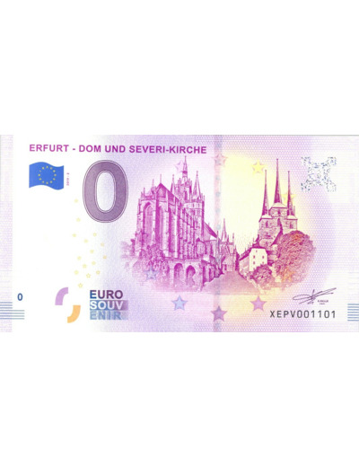 ALLEMAGNE 2019-2 ERFURT DOM UND SEVERI KIRCHE BILLET SOUVENIR 0 EURO