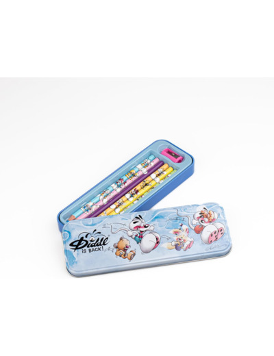 Diddl - Plumier métal 6 crayons de couleurs