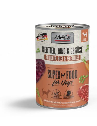 MAC'S Renne & légumes pour chien - 2 formats