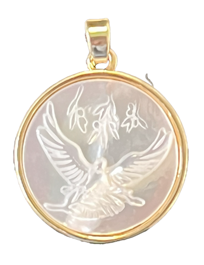 Pendentif en Nacre Rond 19mm - COLOMBE