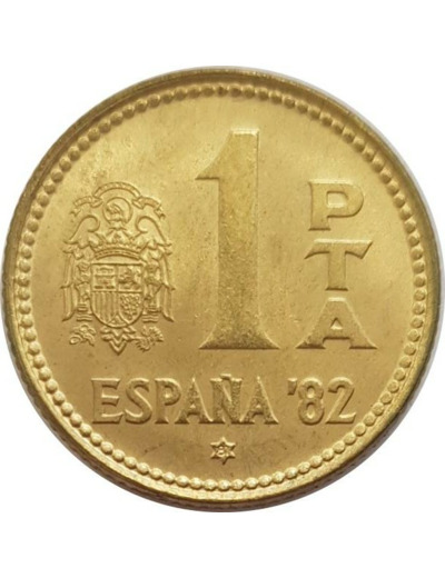 ESPAGNE 1 PESETA 1980 (81) MONDIAL 1982 SUP