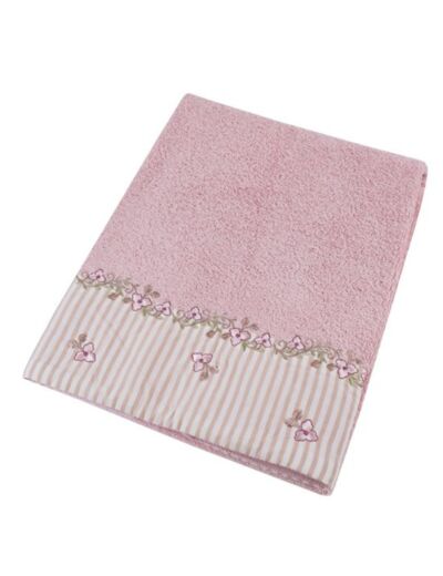 Serviette en coton Vintage rose 70x140 cm Isabelle Rose