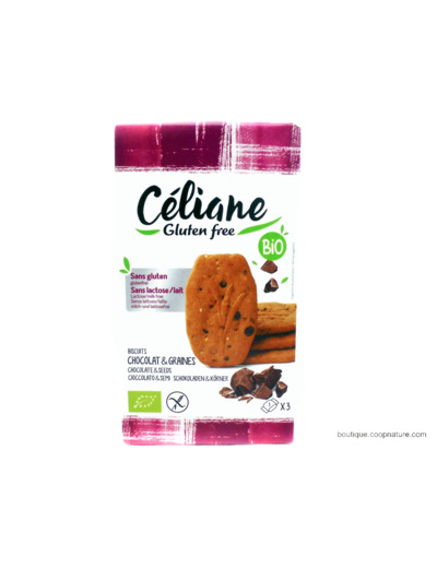 Biscuits chocolat et graines sans gluten Bio 150g