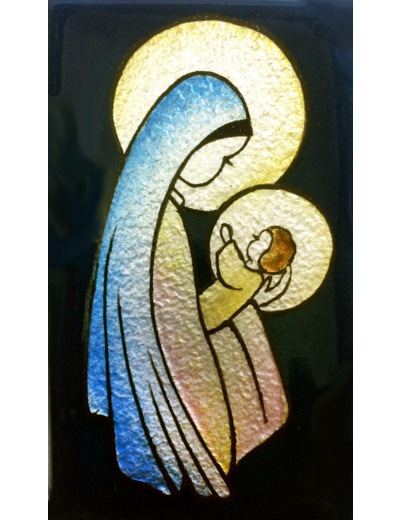 Vierge à l'enfant 9,5X5,5cm - EMAUX DU LIBAN