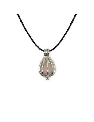 Pendentif cage Quartz Rose