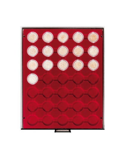 MEDAILLIER MONNAIE FUME 35 Cases pour 2 euro sous capsules