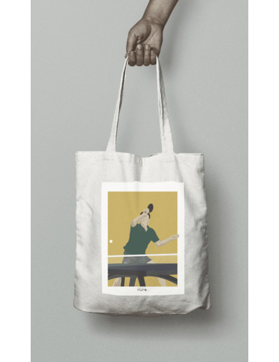 Tote bag ou sac Ping Pong "Le pongiste de tennis de table"