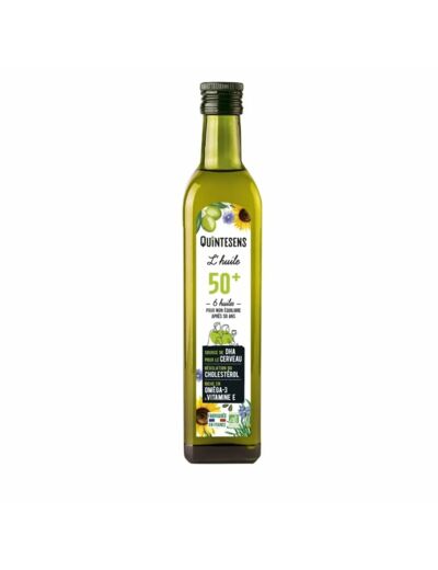 Huile 50+ Bio,mélange de 6 huiles-500ml-Quintesens