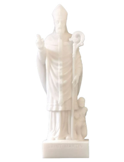 Saint Martin de Tours  - Statue en Albaster 20cm - Blanc
