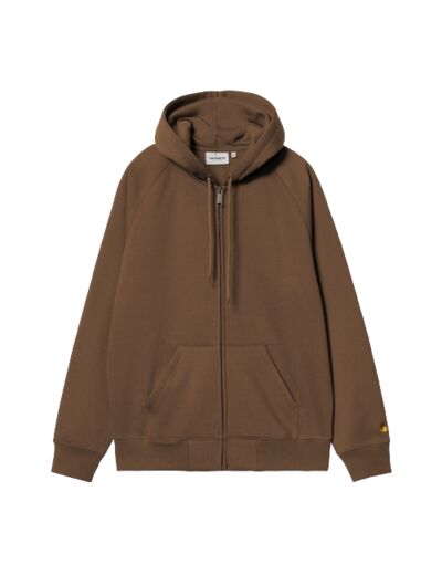 Sweat Zippé CARHARTT WIP Hooded Chase Jacket Chocolate