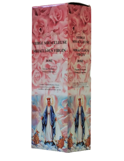 6 étuis Hexagonaux de 20 bâtons d'Encens - Vierge Miraculeuse - Rose