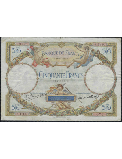 FRANCE 50 FRANCS L.O. MERSON 19-9-1929 Z.4980 TB+