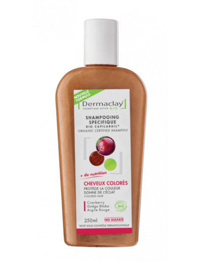 Shampoing spécifique cheveux colorés-250 ml-Dermaclay