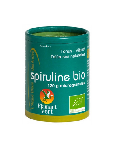 Spiruline Ecocert Flamant Vert 120gr net Microgranules