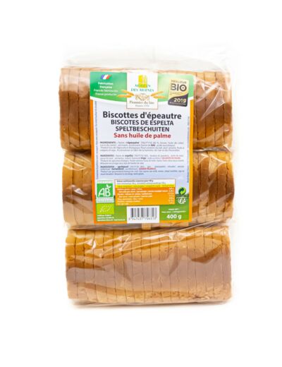 Biscottes d'épeautre sans huile de palme Bio 400g