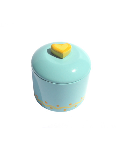 Boite Coeur Jaune  6X5.5cm