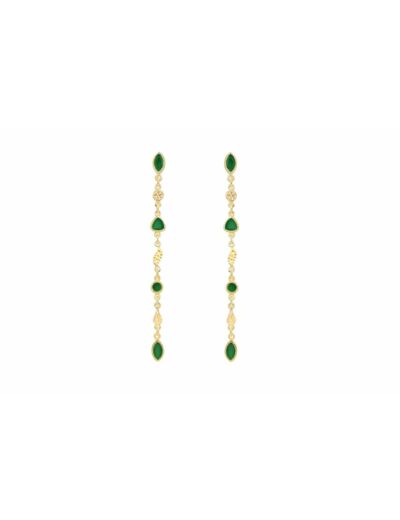 Boucles d'oreilles Macha Onyx Vert