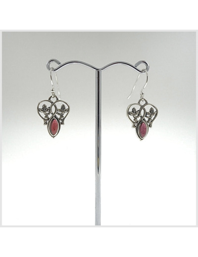 Boucles d'oreilles Grenat et Argent Massif