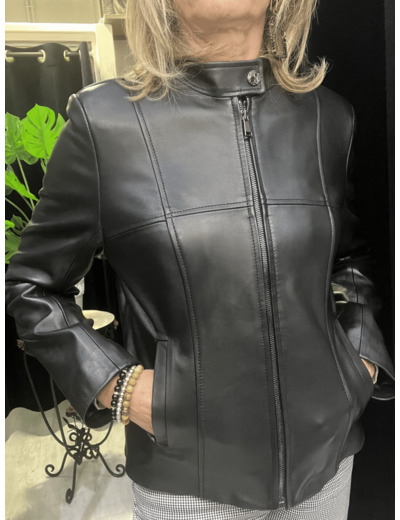 BSL4244 Blouson femme cuir noir