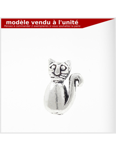 Puce d'oreille Chat en argent massif