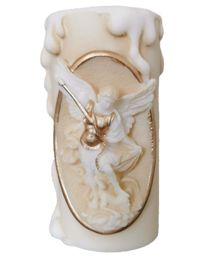 CHANDELLE  ALBATRE 11CM - St Michel Beige Or