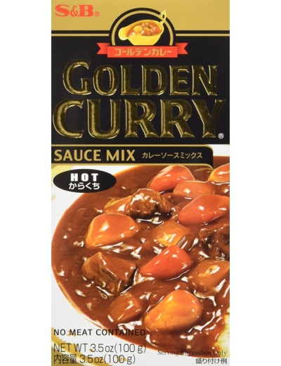S&B Golden Curry Sauce Mix, Hot, 92gr by S&B