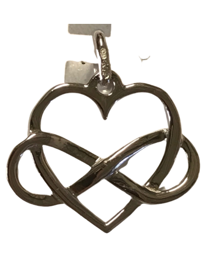 Pendentif en Argent 925 - COEUR INFINI 18mm