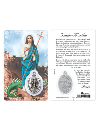 Carte-prière avec insertion STE MARTHE