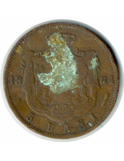 ROUMANIE 5 BANI 1884 B TB+