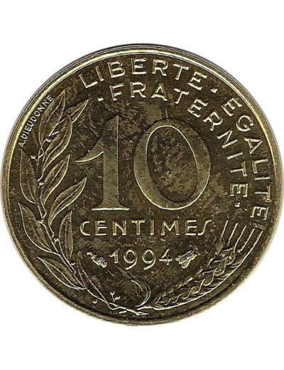 FRANCE 10 CENTIMES LAGRIFFOUL 1994 abeille SUP/NC